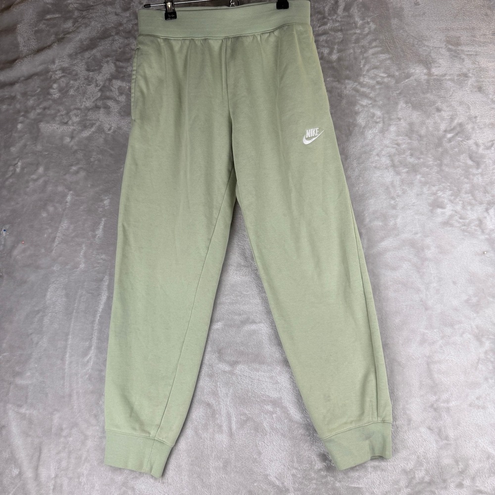 Nike Kids Fleece Joggers Sage Green Tapered Sweatpants Size Large L